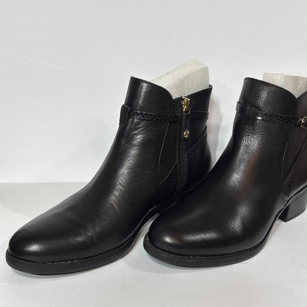 Isaac Mizrahi Live! "Stacy" Leather Ankle Boots in black 7.5 - Picture 5 of 6